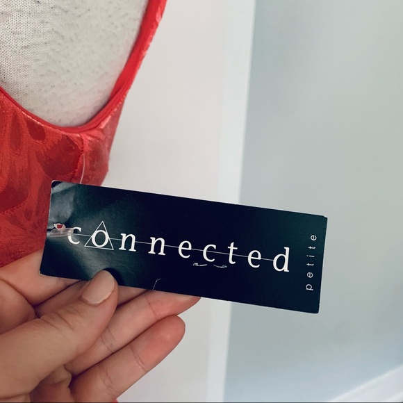 NWT Connected Pink Floral Sleeveless Shift Dress with Chest Cut Off Size 8P - Picture 6 of 7